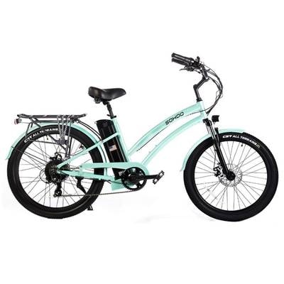 SOHOO Step-Thru Electric Beach Cruiser Bike
