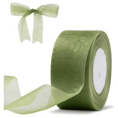 Sage Green Organza Ribbon for Gift Wrapping
